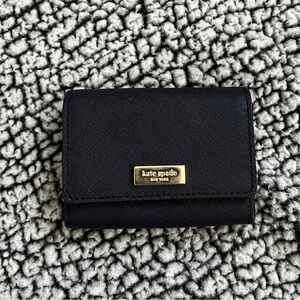 Kate spade black flap wallet